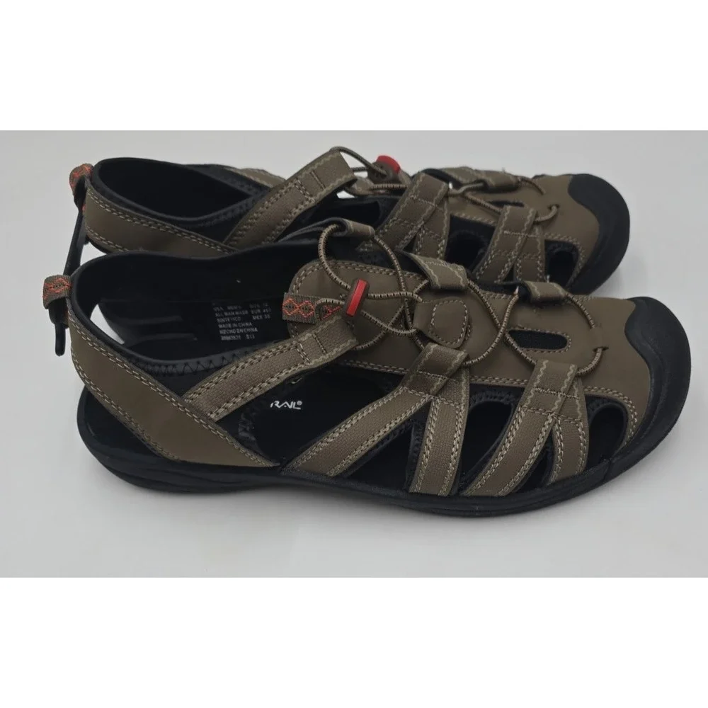 Ozark Trail Men's Adventure Outdoor 12 Taupe Fisherman Rugged Closed Toe Sandal